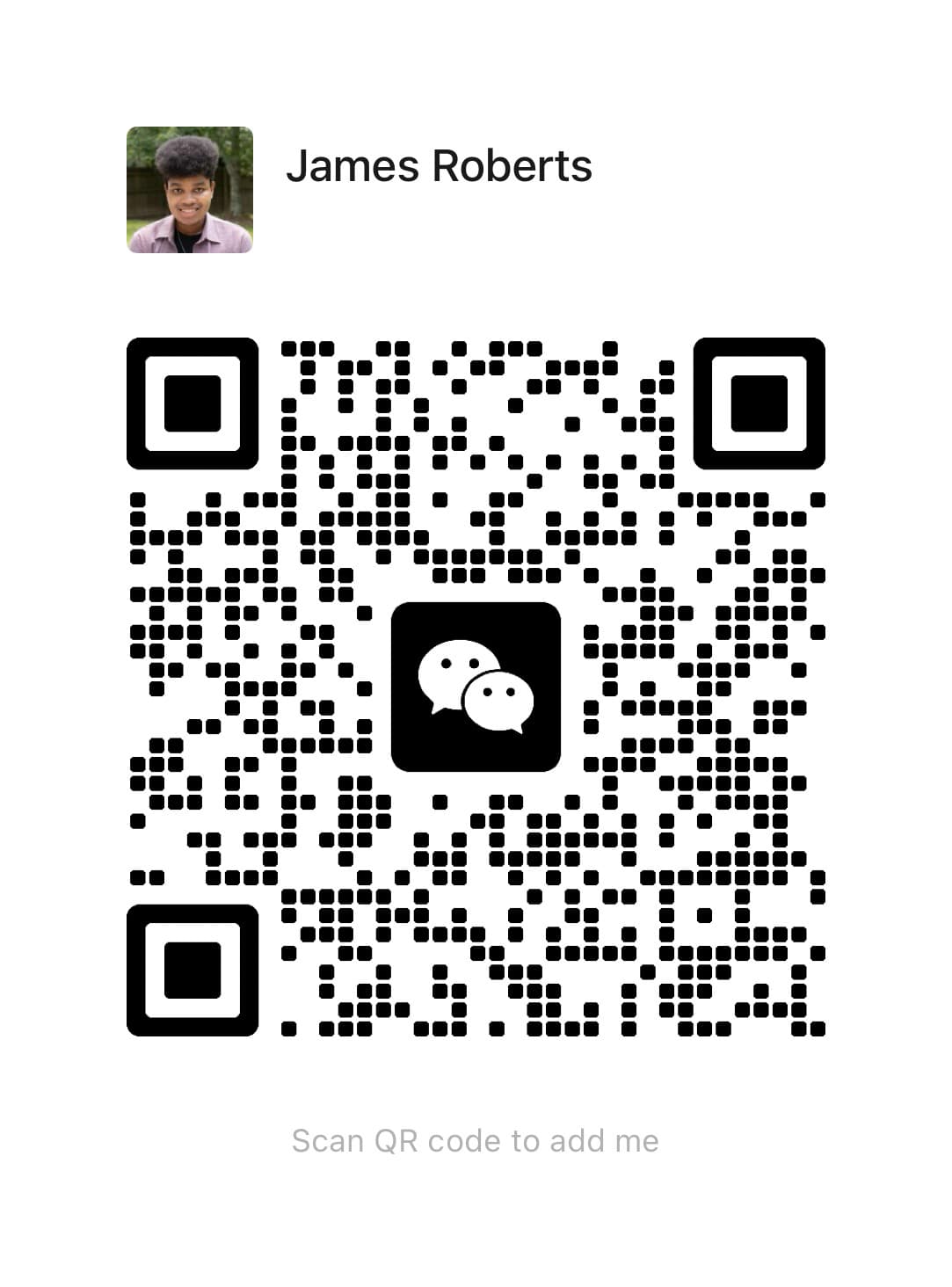 WeChat QR code for James Roberts